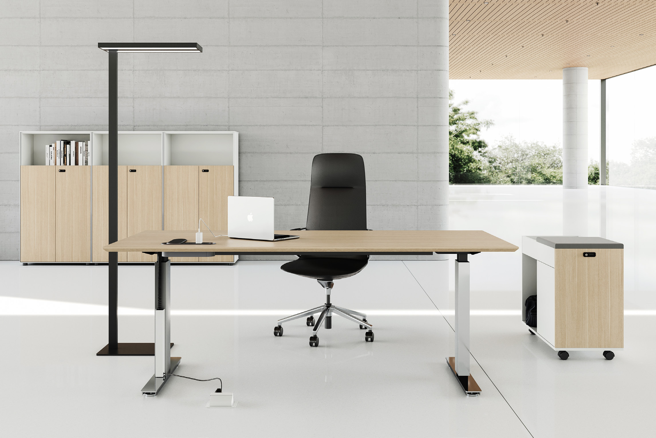 電動升降辦公桌班臺升降會議桌智能辦公家具